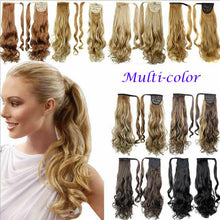 Load image into Gallery viewer, 100% Real Thick Clip In Human Remy Hair Extensions Pony Tail Wrap On Ponytail.