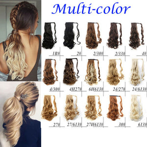 100% Real Thick Clip In Human Remy Hair Extensions Pony Tail Wrap On Ponytail.