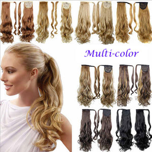 100% Real Thick Clip In Human Remy Hair Extensions Pony Tail Wrap On Ponytail.