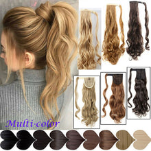 Load image into Gallery viewer, 100% Real Thick Clip In Human Remy Hair Extensions Pony Tail Wrap On Ponytail.