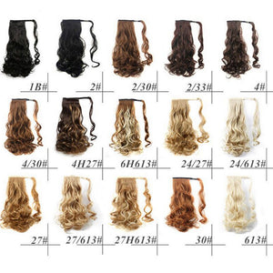 100% Real Thick Clip In Human Remy Hair Extensions Pony Tail Wrap On Ponytail.