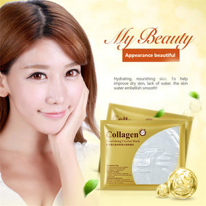 Bioaqua Korean 24K Gold Collagen Facial Mask Crystal Gold Collagen For Skin Cleaning Treatment!