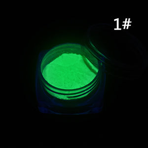 10 Colors Luminous Nail Glitter Powder!