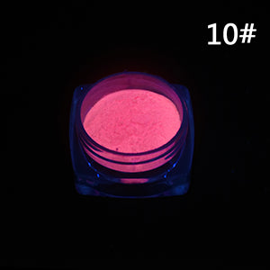 10 Colors Luminous Nail Glitter Powder!