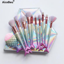 Load image into Gallery viewer, 11-Pcs Diamond Makeup Brushes Set Mermaids!