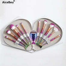 Load image into Gallery viewer, 11-Pcs Diamond Makeup Brushes Set Mermaids!