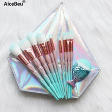 Load image into Gallery viewer, 11-Pcs Diamond Makeup Brushes Set Mermaids!