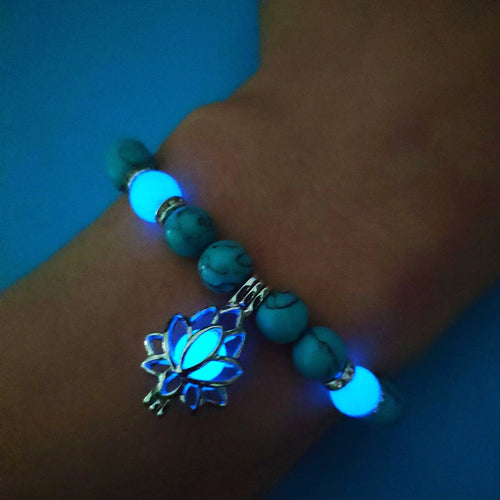 Natural Stones Glowing Flower Shaped Women's Charm Bracelet!