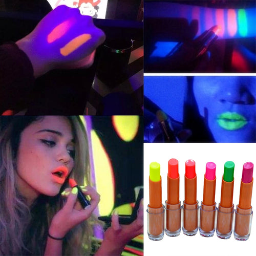 6 Colors Neon Glow Lipstick Waterproof Moisturizing Long Lasting Non-Stain Lipstick!